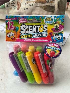Scentos Super Washable 12-Piece Scented Mini Markers Party Pack